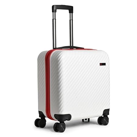 Swiss Military Hard Top White Laptop Travel Overnighter Luggage Trolley Bag | Combination Lock | PC-ABS | 32 Liter | Lightweight | Model: LTB13